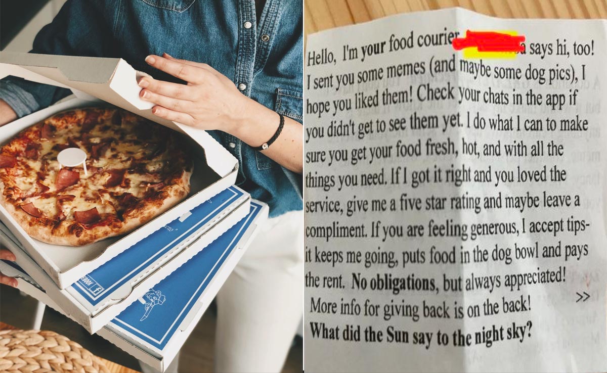 3tlkujcg pizza Pizza Delivery Agent Shares Sweet Message And Candy For Customer - Reddit Reacts